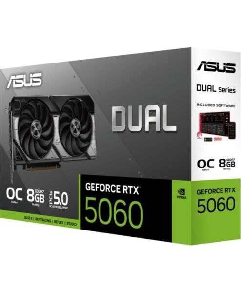 ASUS GEFORCE DUAL RTX5060 8GB NVIDIA GDDR7-128bit OC HDMI 3xDP-DLSS3 EKRAN KARTI