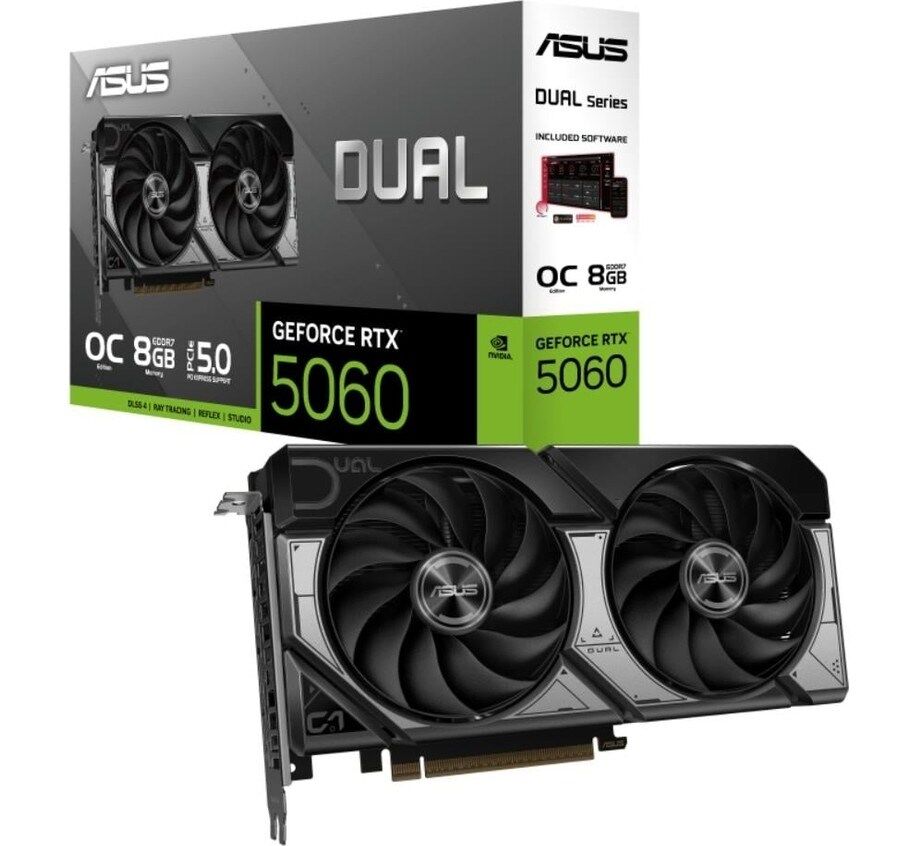 ASUS GEFORCE DUAL RTX5060 8GB NVIDIA GDDR7-128bit OC HDMI 3xDP-DLSS3 EKRAN KARTI