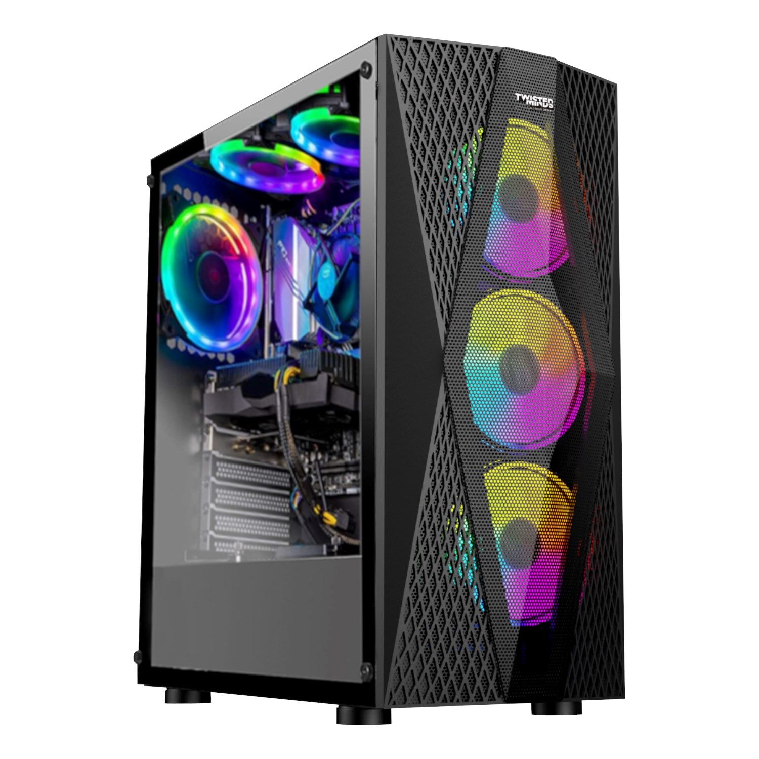 TWISTED MINDS SPLENDID AMD RYZEN 5 5500 16GB DDR4 512GB SSD 6GB RTX3050 FREEDOS GAMING PC