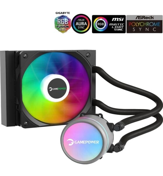 GAMEPOWER SKADİ V2 120 ARGB 120MM SIVI İŞLEMCİ SOĞUTUCUSU AM5 VE LGA1700 UYUMLU