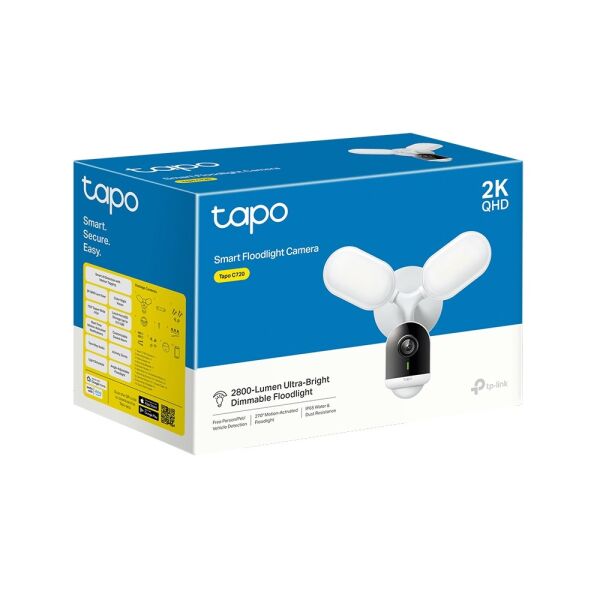 TP-Link Tapo C720 QHD 2K 4MP Projektör Işıklı  Yapay Zeka Destekli Dış Mekan Wİ-Fİ Güvenlik Kamerası