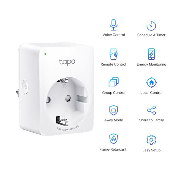 TP-Link Tapo P110 Mını Wi-Fi Akıllı Priz Güç Monitörü  (2'li Paket)