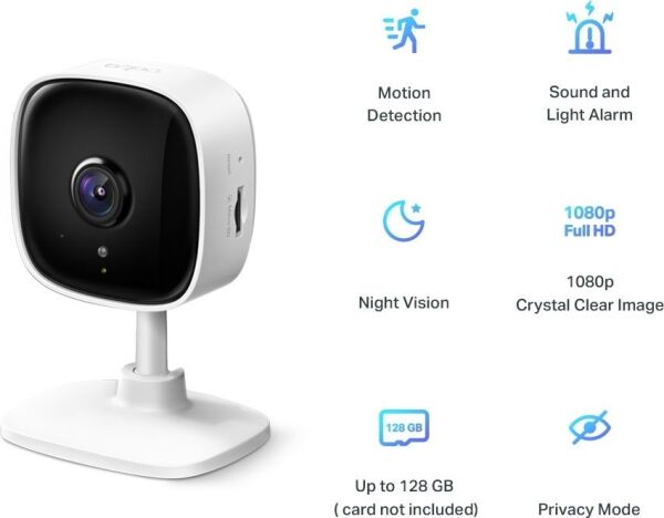 TP-LINK Tapo C100 FULL HD 1080p GECE GÖRÜŞLÜ 128GB MICRO SD DESTEKLI WIFI KAMERA