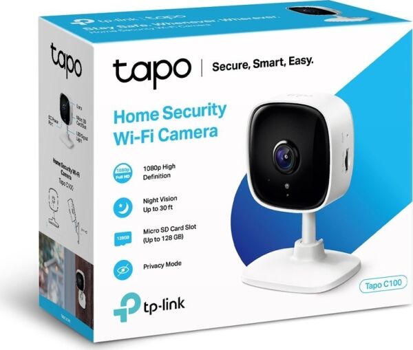 TP-LINK Tapo C100 FULL HD 1080p GECE GÖRÜŞLÜ 128GB MICRO SD DESTEKLI WIFI KAMERA