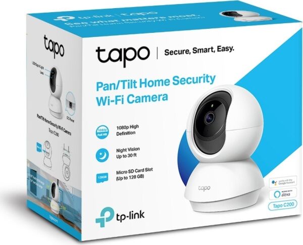 TP-LINK TAPO C200 FULL HD 1080p GECE GÖRÜŞLÜ 128GB MİCRO SD DESTEKLİ WİFİ KAMERA