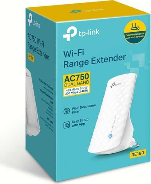 TP-Link RE190 750Mbps Kablosuz AC Dual Band Evrensel Menzil Genişletici