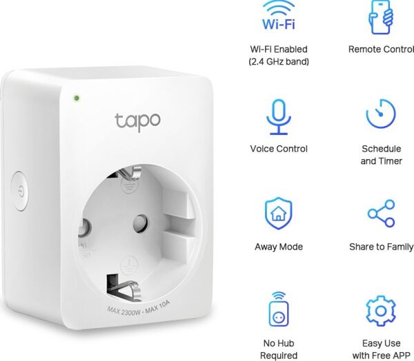 TP-Link Tapo P100 Akıllı Mini Wi-Fi Soketi (2’li Paket )