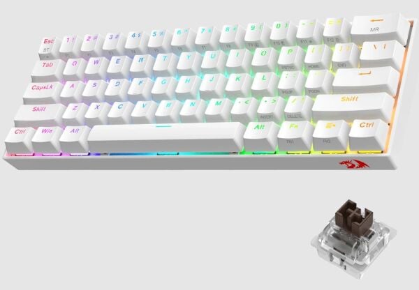 REDRAGON K530W-RGB-PRO RGB BROWN SWITCH KABLOSUZ MEKANİK Q GAMİNG KLAVYE BEYAZ