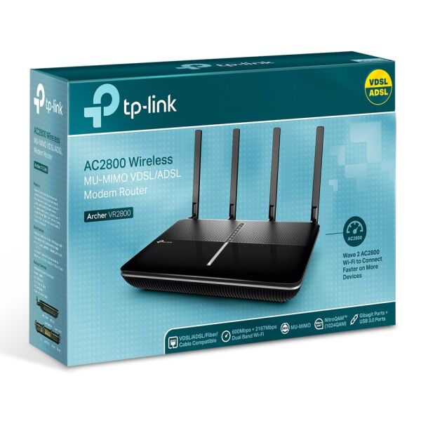 TP-Link Archer VR2800 2800Mbps MU-MIMO Gigabit VDSL/ADSL2+ Modem & Router