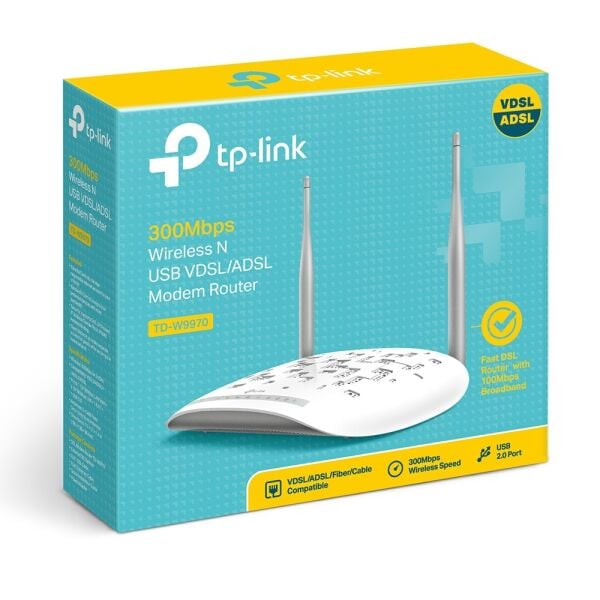 TP-LINK TD-W9970 300Mbps Fiber Modem/Router,EWAN, VPN, Ebeveyn Kontrolü