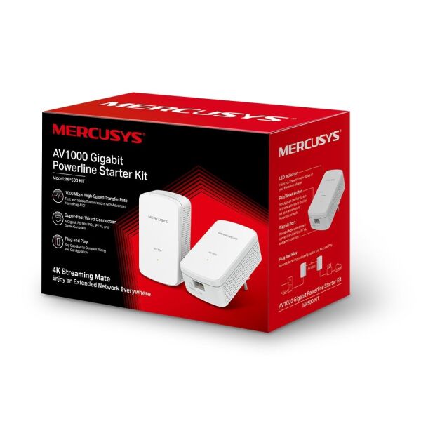TP-Link Mercusys MP500 KIT AV1000 Gigabit Powerline Başlangıç Kiti