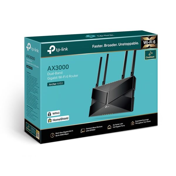 Tp-Lınk Archer AX53 AX3000 Mbps Çift Bantlı Gıgabit Wi-Fi 6 Router