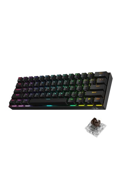 REDRAGON K530-RGB-PRO RGB BROWN SWITCH KABLOSUZ MEKANİK Q GAMİNG KLAVYE SİYAH