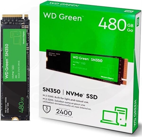 WD 480 GB Green SN350 WDS480G2G0C M.2Nvme SSD 2400/1650Mb/s PCI-Exp. 3.0