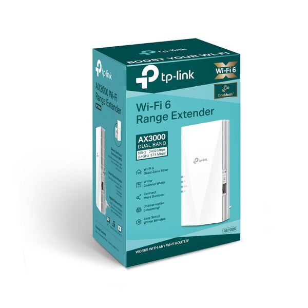 TP-Link RE700X AX3000  Wİ-Fİ 6 5Ghz/2.4Ghz Dual Band Gigabit Port Menzil Genişletici