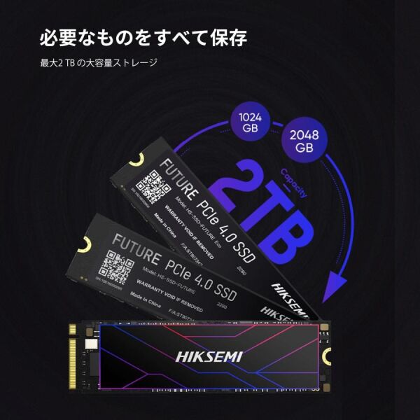 Hiksemi Future 2TB NVMe 6750MB/s 7450MB/s HS-SSD-FUTURE 2048G PCI-Express 4.0 M.2 SSD Disk