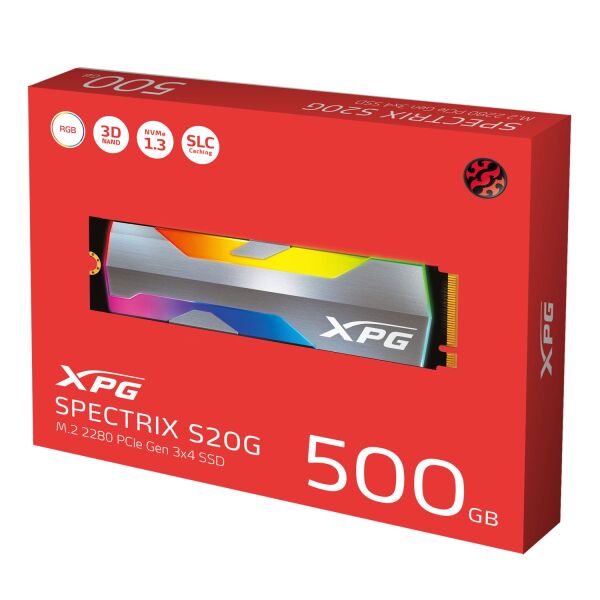 XPG Spectrix S20G 1TB RGB M2 Nvme 2500Mbs/1800Mbs SSD ASPECTRIXS20G-1T-C