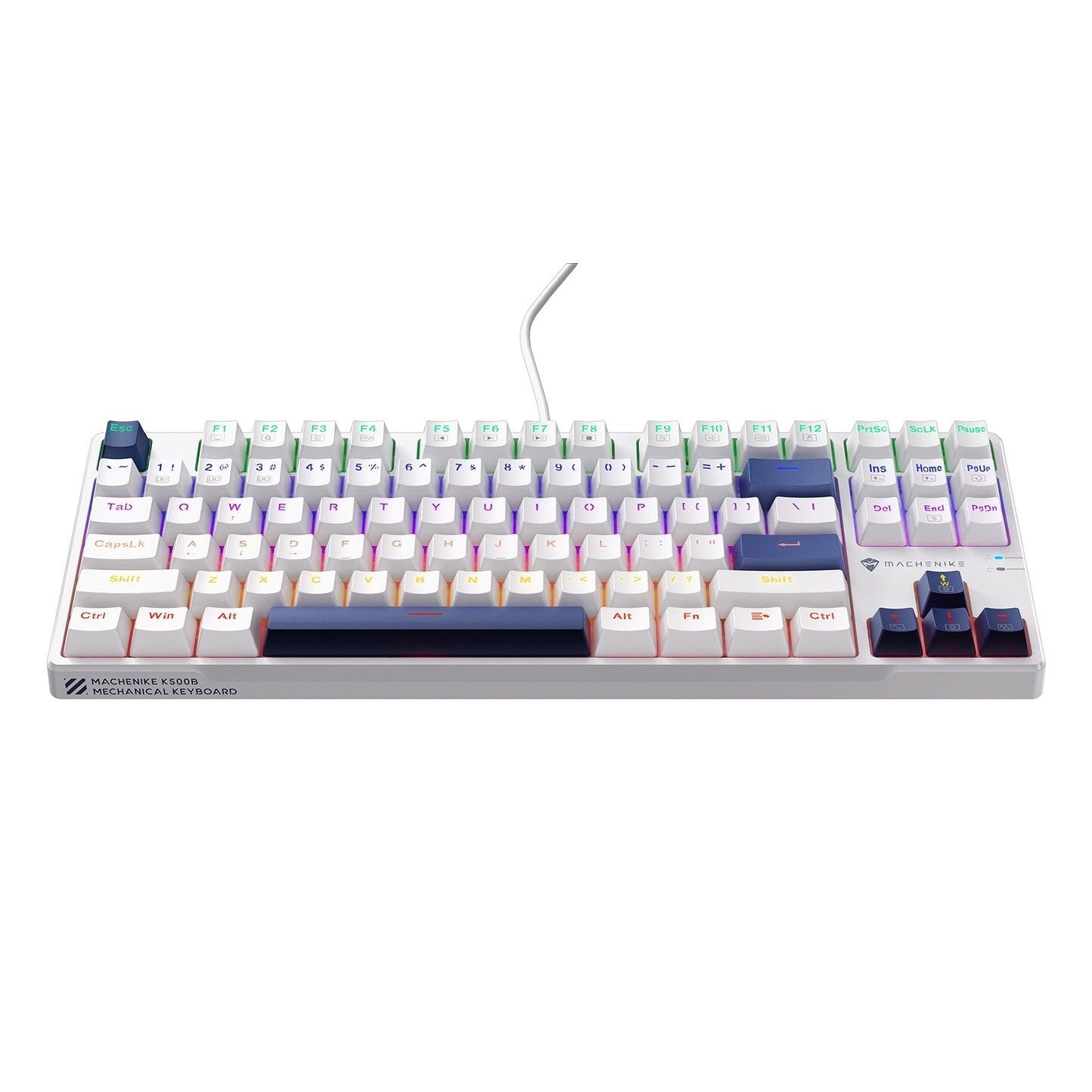 Machenike K500B-B87 Kablolu Red Switch RGB Beyaz İngilizce Gaming Klavye