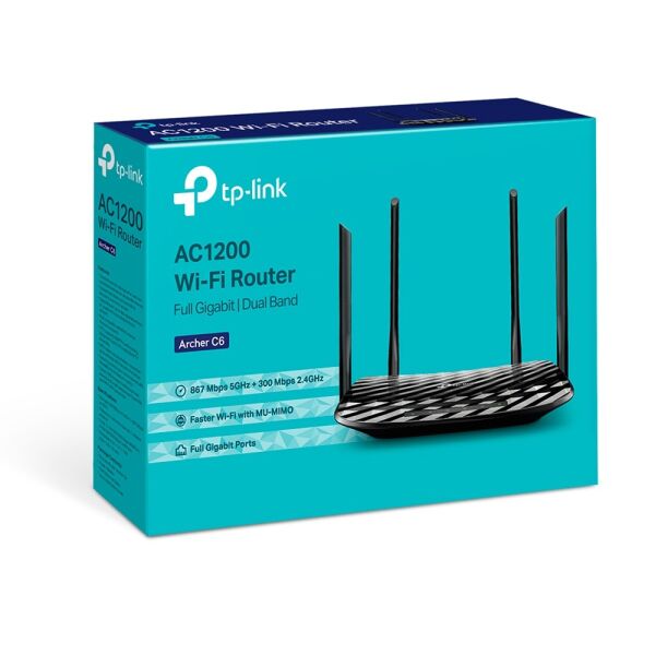TP-Link Archer C6 AC1200 Dual Band Kablosuz Mu-Mımo Gigabit Router
