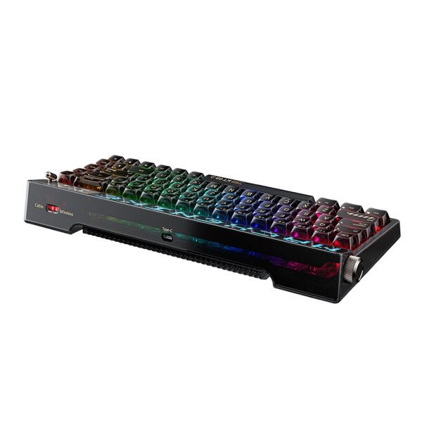 Machenike KT68 Pro Tri-Mode Yellow Switch LCD RGB Siyah İngilizce Gaming Klavye