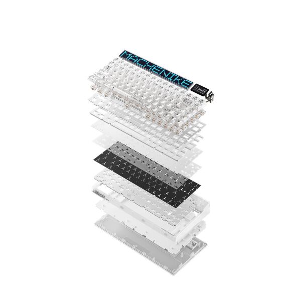 Machenike KT84-B84W Tri-Mode Gateron Yellow Switch LCD RGB Beyaz İngilizce Gaming Klavye
