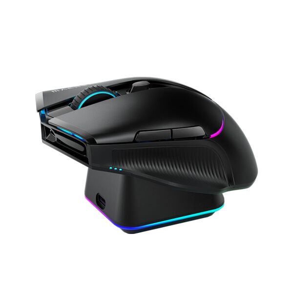 Machenike L8 Pro Tri-Mode 2K Siyah 26000DPI Ultralight 58Gr RGB Charging Dock Gaming Mouse
