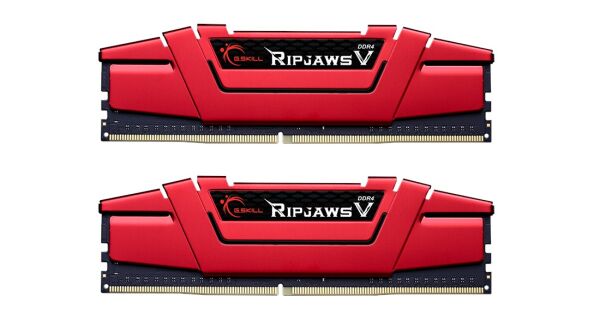 GSKILL RipjawsV 16GB (2X8) DDR4 3000Mhz CL16 1.35V Kırmızı (F4-3000C16D-16GVRB)