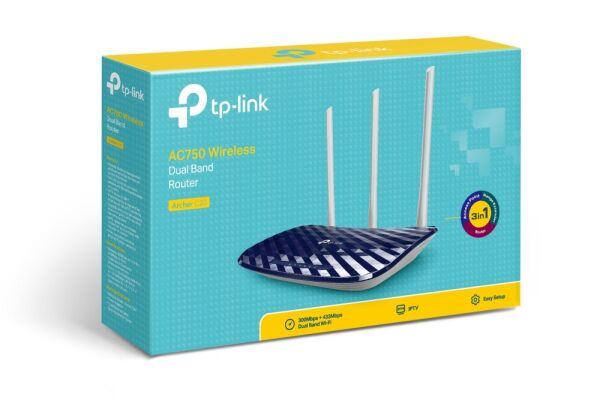 TP-Link Archer C20 AC 750 Mbps Kablosuz Dual Band Menzil Genişletici / Access Point ve Router