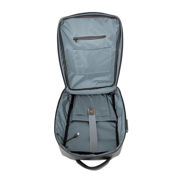 GEARZ GZ-117 Solid 17,3'' Laptop Sırt Çantası Suni Deri Waterproof (Usb+Şifreli Kilit)