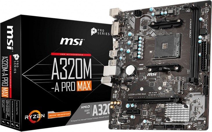MSI A520M-A PRO AM4 DDR4 4600(OC) DVI HDMI M.2 USB3.2 mATX Anakart
