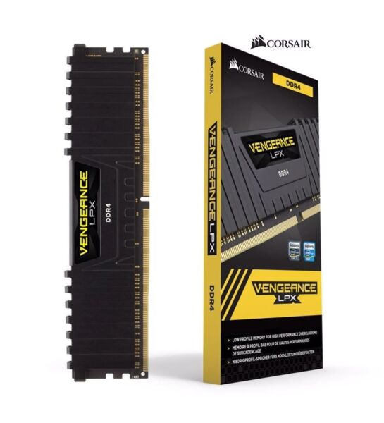 Corsair Vengeanca 8GB DDR4 3200Mhz LPX Soğutuculu Siyah CMK8GX4M1E3200C16 Tek Modül Ram