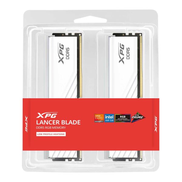 XPG Lancer Blade RGB 48GB (2x24GB) DDR5 6400Mhz CL32 AX5U6400C3224G-DTLABRWH Beyaz Dual Kit Ram