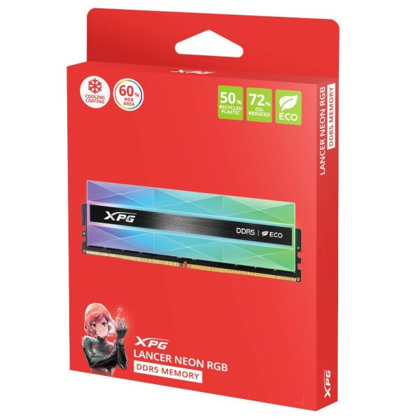 XPG Lancer Neon 32GB (2x16GB) DDR5 6400Mhz RGB CL32 AX5U6400C3216G-DCLANRSG Dual Kit Ram