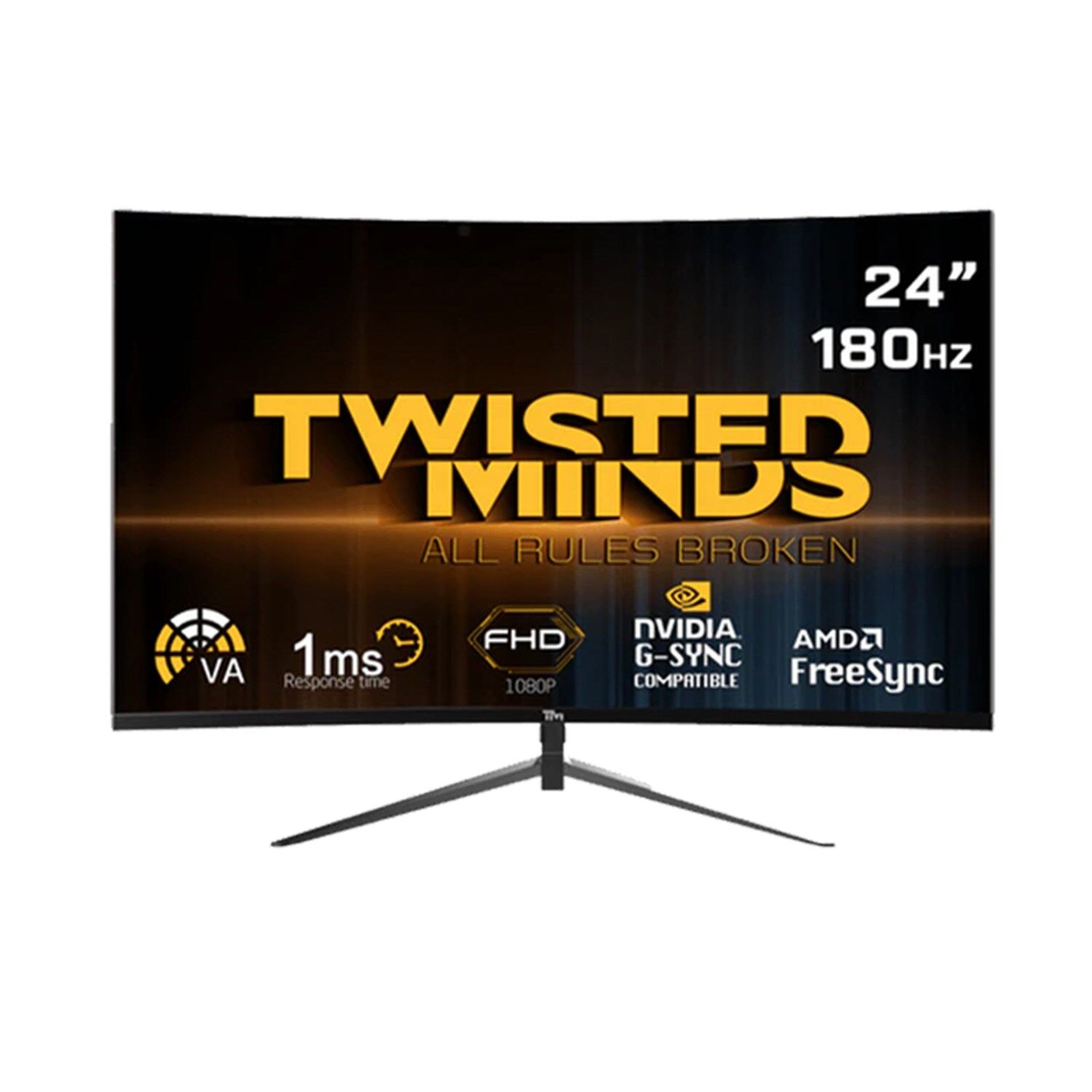 TWISTED MINDS 23.6'' TM24RFA FHD 180HZ 1MS HDMI DP KAVİSLİ ADAPTIVE SYNC ÇERÇEVESİZ GAMING MONİTÖR