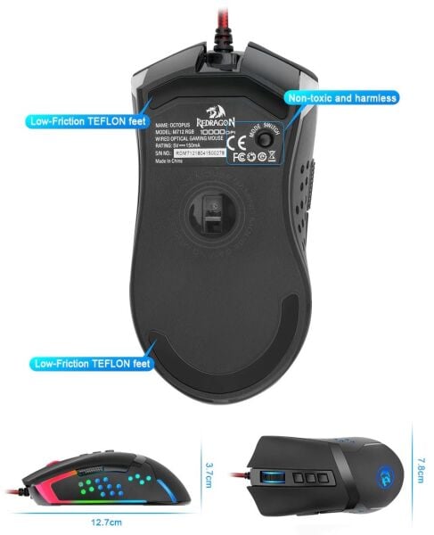 Redragon Octopus M712 Gamer RGB li Optik Oyuncu Mouse