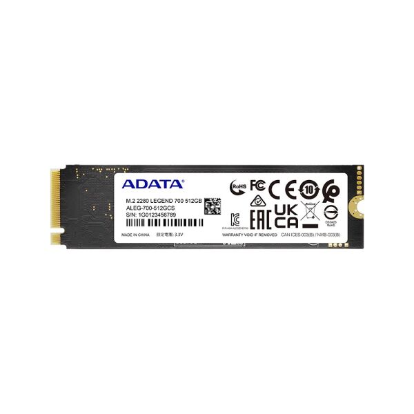 A-Data LEGEND 700 512 GB NVMe Gen3 x4  2000MB\s 1600MB\s SSD Disk ALEG-700-512GB