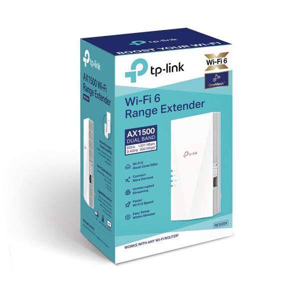 TP-Link RE500X AX1500  Wİ-Fİ 6 5Ghz/2.4Ghz Dual Band Gigabit Port Menzil Genişletici