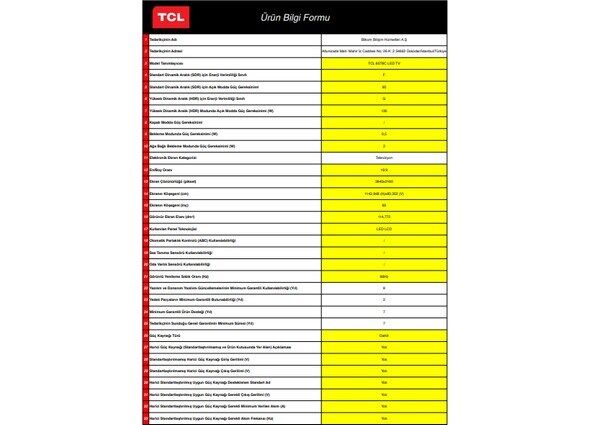 TCL 65T6CGTV 4K  UHD   QLED 65''  GOOGLE TV