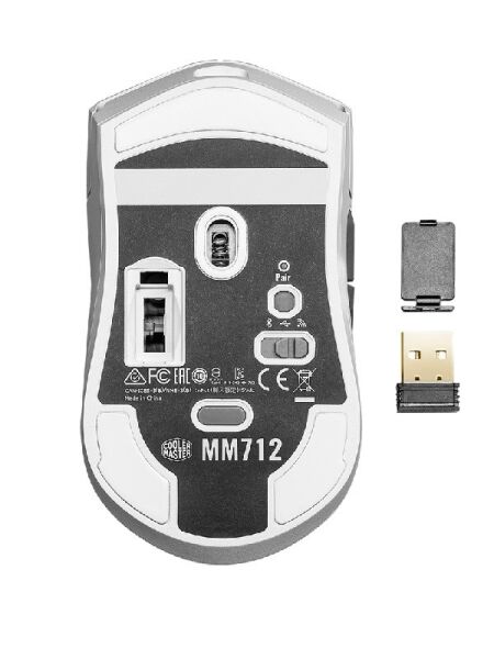 COOLER MASTER MM712 58GR KABLOSUZ 2.4G/BT ULTRA HAFİF BEYAZ RGB OYUNCU MOUSE
