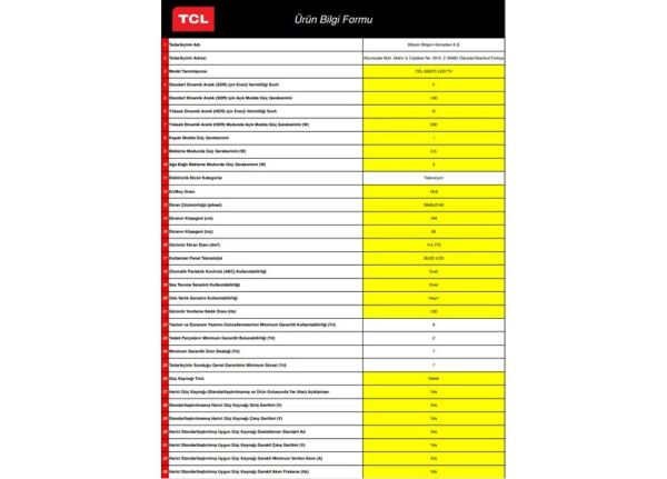 TCL 65Q7CGTV 4K QD-MINI LED 65'' 144HZ GOOGLE TV