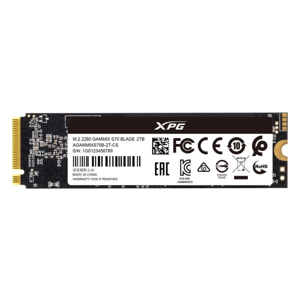 XPG Gammix S70 Blade 2TB 7400-6800MB/s NVMe PCIe 4.0 m.2 Gen4 SSD AGAMMIXS70B-2T-CS
